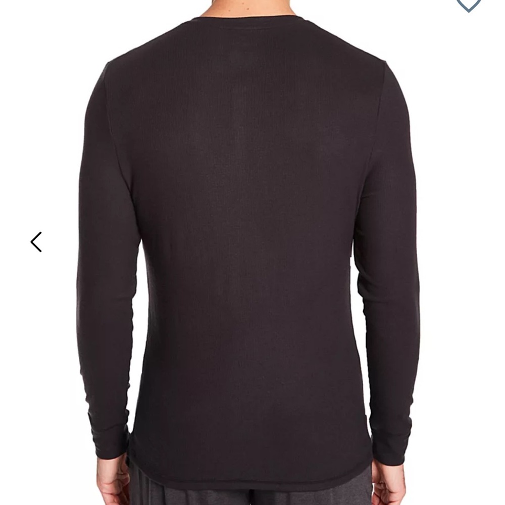 NEW NWT Tommy John Second Skin Lounge Long Sleeve Henley Black Small - Picture 2 of 9